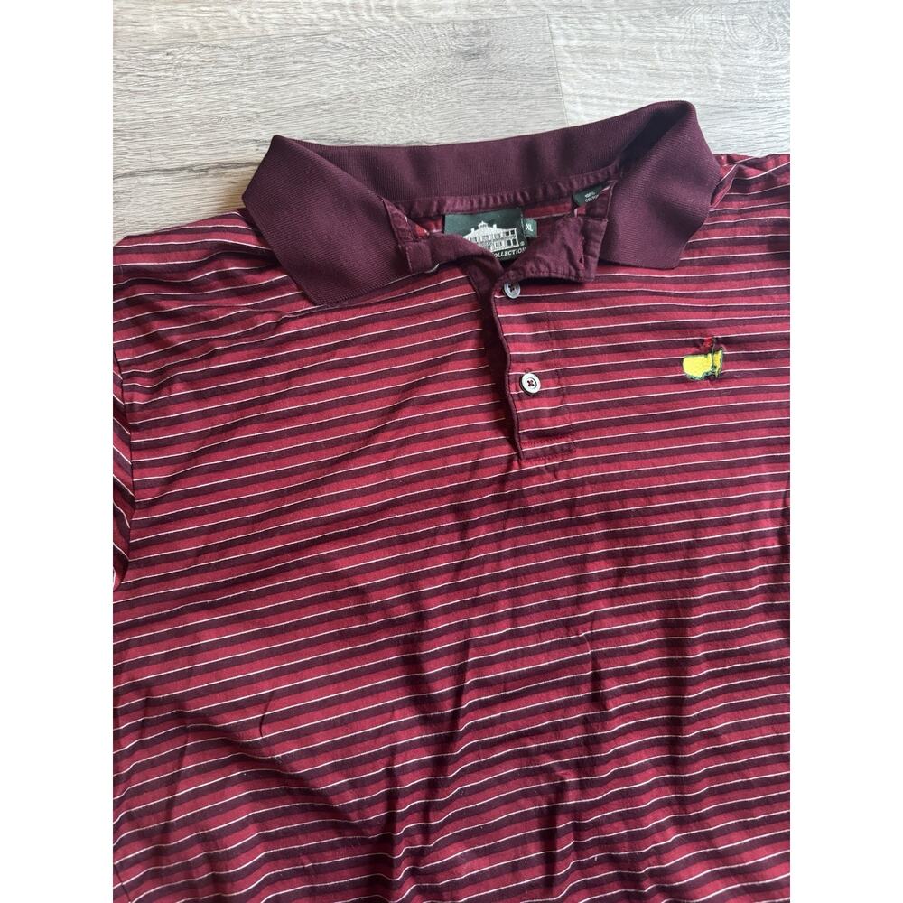 Vintage Masters Golf Polo Shirt XL Clubhouse Collection Maroon Red Striped